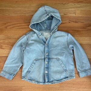 Zara Kids Light Blue Hooded Denim Jacket
